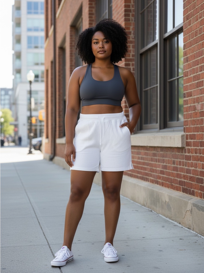Athletic Works White Pull-On Athletic Shorts